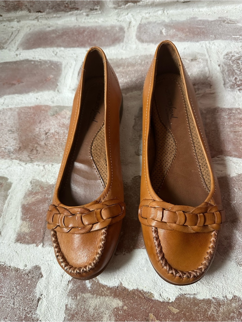 Naturalizer Women's Tan Braided Leather Loafers